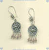 Handmade sterling silver leverback earrings with faceted tourmaline gemstone dangles. - Click for a larger picture