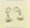 Fossil coral Zuni bear sterling silver leverback earrings with turquoise heishi and black onyx gemstone accents.				
 - Click for a larger picture
