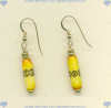 Hand Carved Dyed Bone, Gold Fill and Brass French Hook Earrings.
 - Click for a larger picture